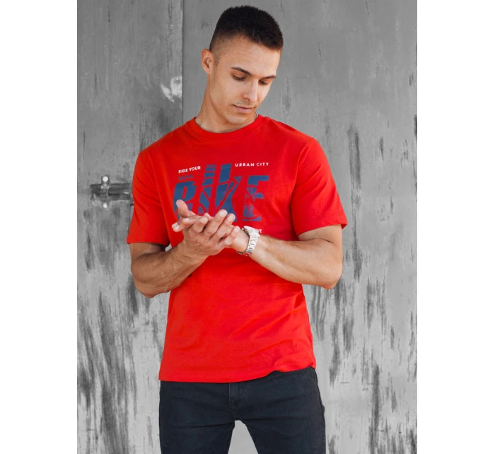 Pánské oranžové tričko s potiskem Dstreet RX5448