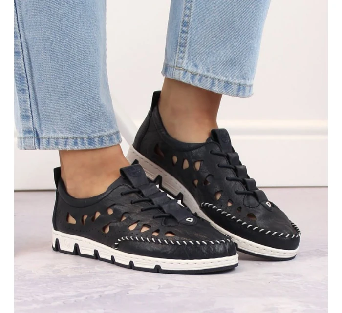 Rieker W RKR652 námořnicky modrá kožená polobotka s prolamovanou podrážkou Rieker W RKR652 námořnicky modrá kožená polobotka s prolamovanou podrážkou