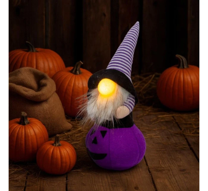 DÝNĚ DEKORATIVNÍ FIGURKA 25CM LED HALLOWEEN FIALOVÁ