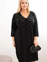 Dámské šaty z žoržetu Plus Size s výstřihem do V černá