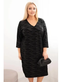 Dámské šaty z model 21725291 Plus Size s výstřihem do V černá - K-Fashion