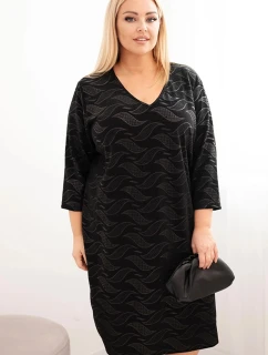 Dámské šaty z model 21725291 Plus Size s výstřihem do V černá - K-Fashion
