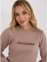 Bluzka RV BZ model 21801869 ciemny bezowy - FPrice Bluzka RV BZ model 21801869 ciemny bezowy - FPrice