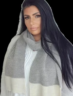 Dámská šála MEGAN šedá-béžová - Kamea