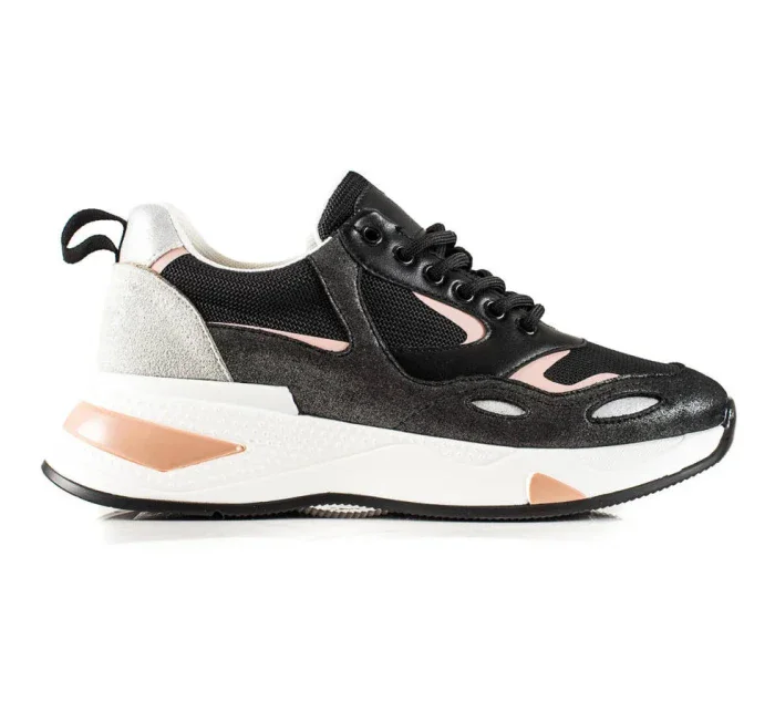 Trendy černé dámské  tenisky bez podpatku