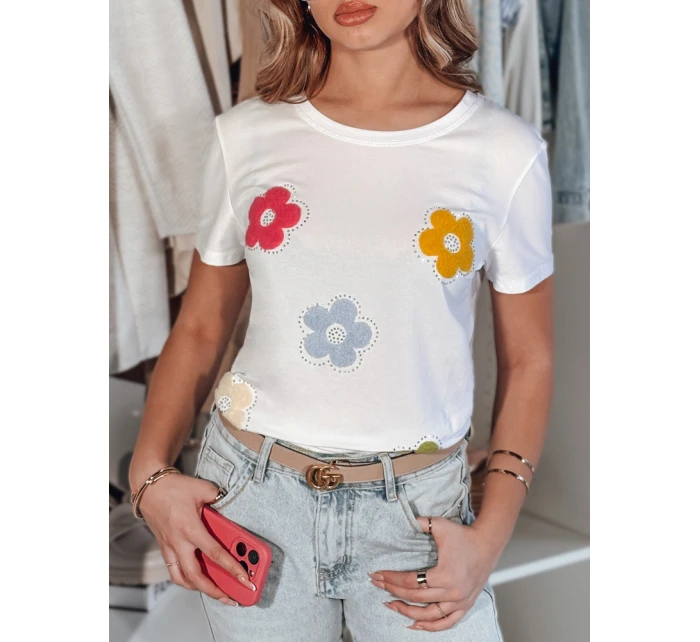 Dámské květinové tričko DAISYLA bílé FashionStreet RY2742