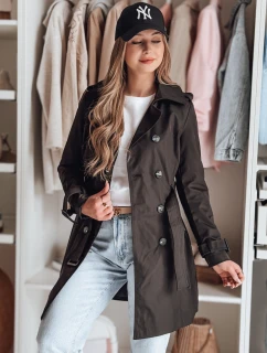 Dámský dvouřadový trenčkot s páskem BELISION černý FashionStreet NY0749