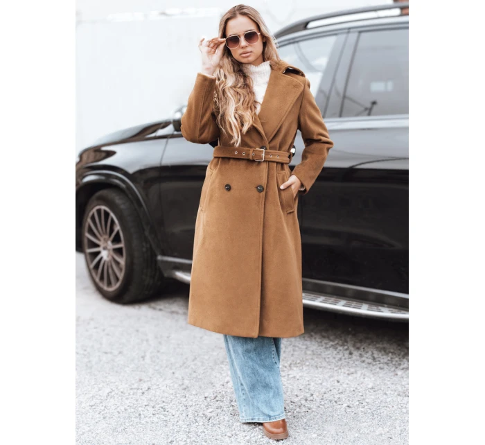 Dámský zimní kabát klasický trenčkot hnědý FashionStreet NY0761