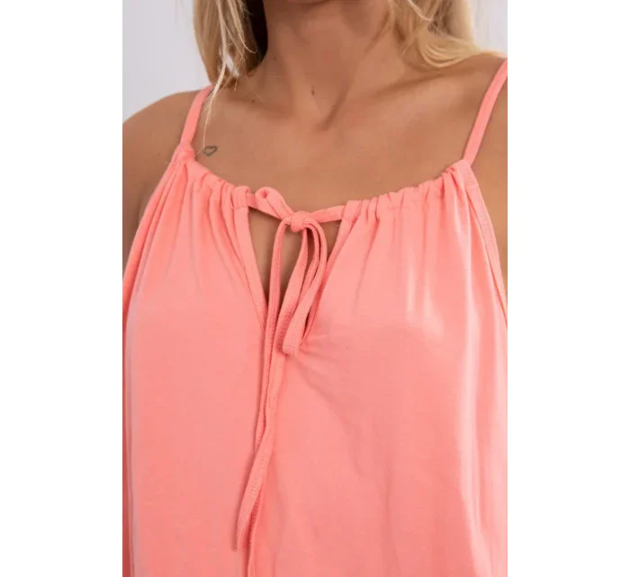 Boho šaty se štrůdlem losos