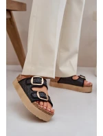 Sandály S Pletením A Sponami Na Masivní Platformě Černé Aralissea Sandály S Pletením A Sponami Na Masivní Platformě Černé Aralissea