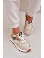 Dámské Sportovní Boty Na Platformě Zebra Béžové Davinara