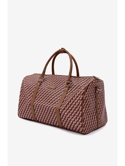 Vzorovaná hnědá cestovní taška Suelle
