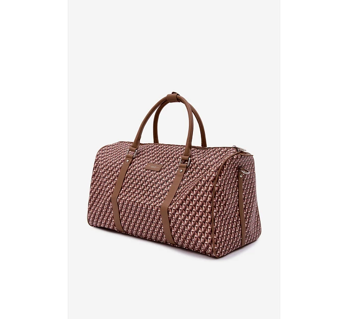 Vzorovaná hnědá cestovní taška Suelle