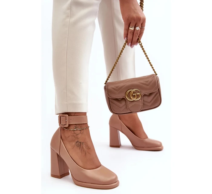 Lodičky na vysokém podpatku s přezkou, béžová Idovana