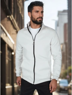 Pánská mikina na zip se stojáčkem světle šedá FashionStreet BX5874