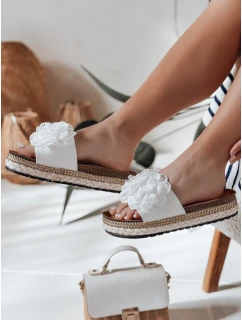 Dámské květinové žabky KWIATARIS white FashionStreet ZY0909