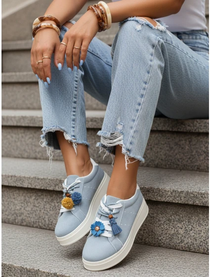 Dámské tenisky na platformě modré Dstreet model 21996401 - FashionStreet