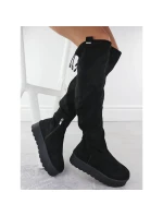 Dámské černé semišové boty na platformě model 21905119 - Big Star Dámské černé semišové boty na platformě model 21905119 - Big Star