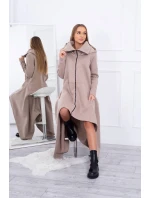 Zateplené šaty s delšími boky tmavě béžové Zateplené šaty s delšími boky tmavě béžové