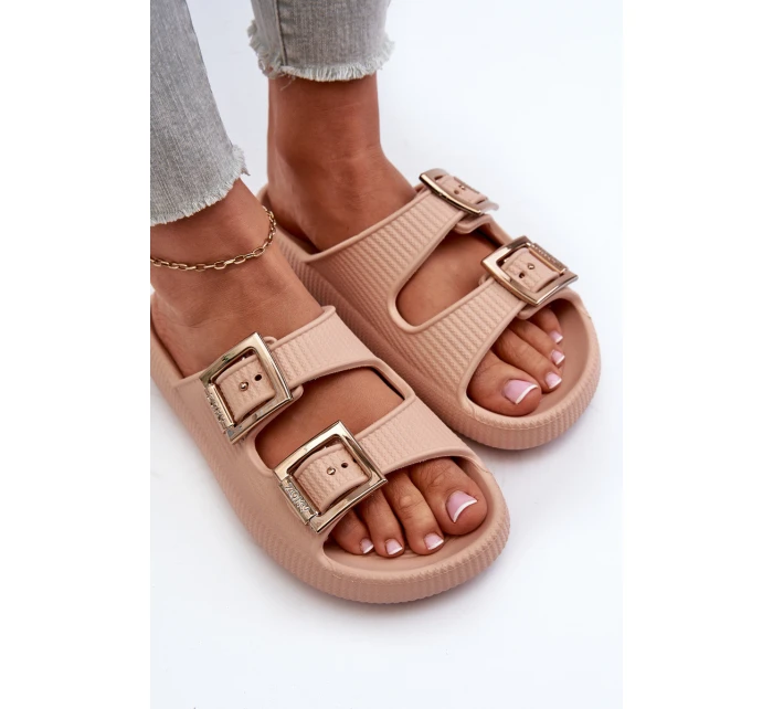 Lehké Dámské Žabky model 21661693 Beige - Zaxy