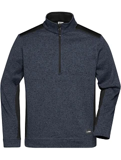 Daiber JN 864 Pánská pracovní fleece bunda 1/2 zip - Strong 02.0864 carbon melange/black