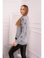 Vánoční svetr s šedým nápisem