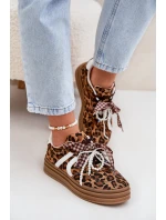 Dámské tenisky na platformě s ozdobami v panterovém vzoru hnědé Vinness Dámské tenisky na platformě s ozdobami v panterovém vzoru hnědé Vinness