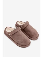 Dámské pantofle s páskem Vyhřívané s kožíškem Tmavě béžové Rilena Dámské pantofle s páskem Vyhřívané s kožíškem Tmavě béžové Rilena