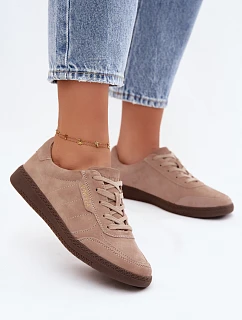 Kožené semišové dámské tenisky model 22182205 béžové - VINCEZA