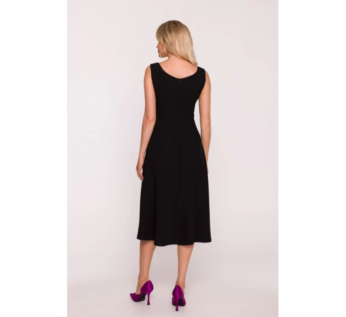 S424 Šaty Fit & flare - černé