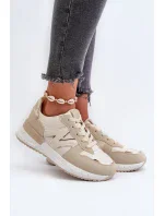 Béžové dámské tenisky vyrobené z eko kůže model 20447635 - Kesi Béžové dámské tenisky vyrobené z eko kůže model 20447635 - Kesi