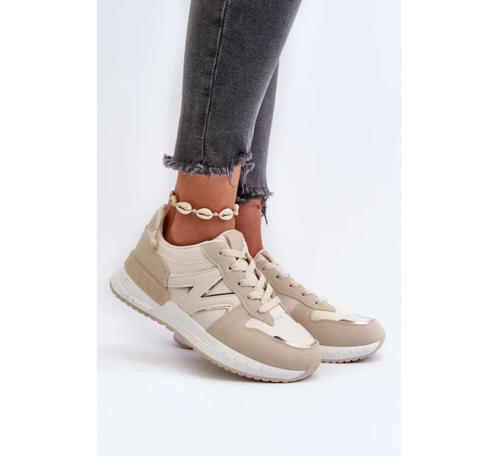 Béžové dámské tenisky vyrobené z eko kůže model 20447635 - Kesi Béžové dámské tenisky vyrobené z eko kůže model 20447635 - Kesi