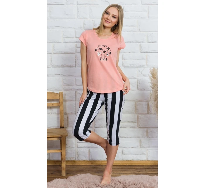 Dámské pyžamo kapri Hello world Dámské pyžamo kapri Hello world