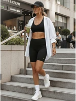 Dámské cyklistické šortky s vysokým pasem černé FashionStreet SY0583 Dámské cyklistické šortky s vysokým pasem černé FashionStreet SY0583