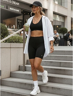 Dámské cyklistické šortky s vysokým pasem černé FashionStreet SY0583