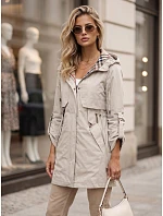 Dámská přechodová bunda typu parka s kapucí, béžová, FashionStreet TY5812