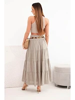 Dámská maxi bavlněná sukně s model 22048773 výšivkou a elastickým pasem fango - K-Fashion