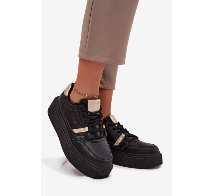 Dámské Sneakersy Na Platformě Big Star SS274360 Černé Dámské Sneakersy Na Platformě Big Star SS274360 Černé