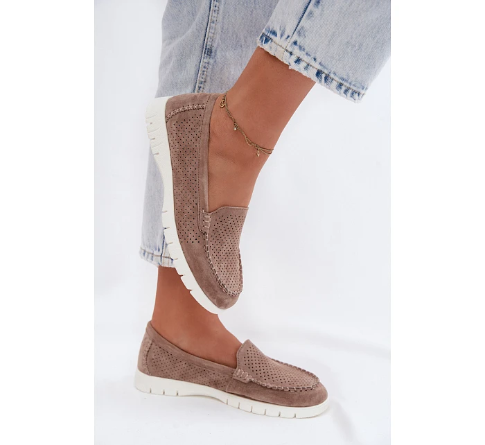 Dámské Mokasyny Vinceza Béžové z přírodního semiše