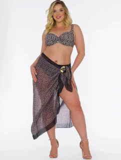 Dámské pareo 13 D95CH - 41a černé s geometrickým vzorem - Self