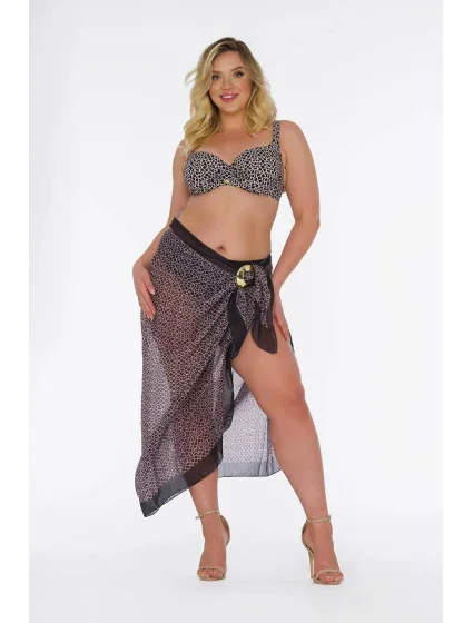 Dámské pareo 13 D95CH - 41a černé s geometrickým vzorem - Self