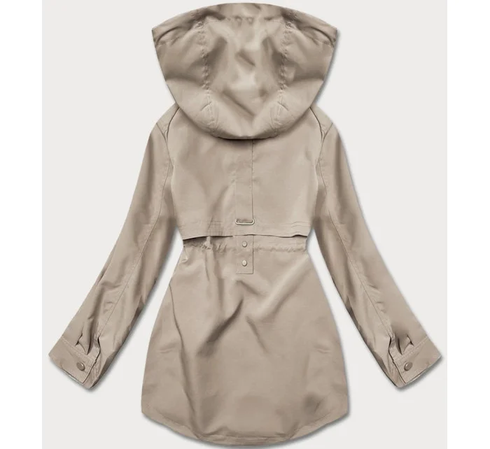Tenká béžová dámská bunda s podšívkou (B8128-12)