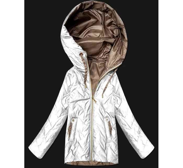 Pikowana kurtka damska z kapturem Goodlookin biała (B8596-26) Pikowana kurtka damska z kapturem Goodlookin biała (B8596-26)