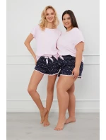 Italská móda Libra crêpe barva:růžová/potisk