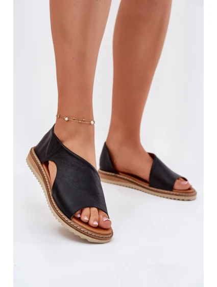 Kožené dámské sandály model 21698416 černé - Artiker