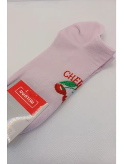 Dámské kotníkové ponožky CHERRIES – růžové