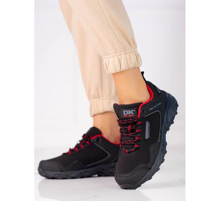 Trendy dámské  trekingové boty černé bez podpatku