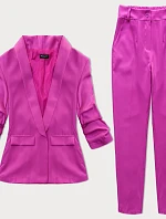 Dámský oblek s kalhotami fuchsiová (X22-356X)