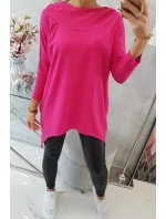 Mikina s potiskem kola fuchsiová