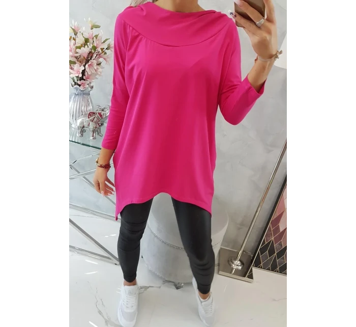 Mikina s potiskem kola fuchsiová